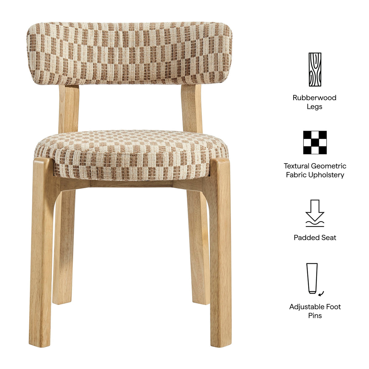 Marsha Retro Upholstered Fabric Dining Chairs Set of 2