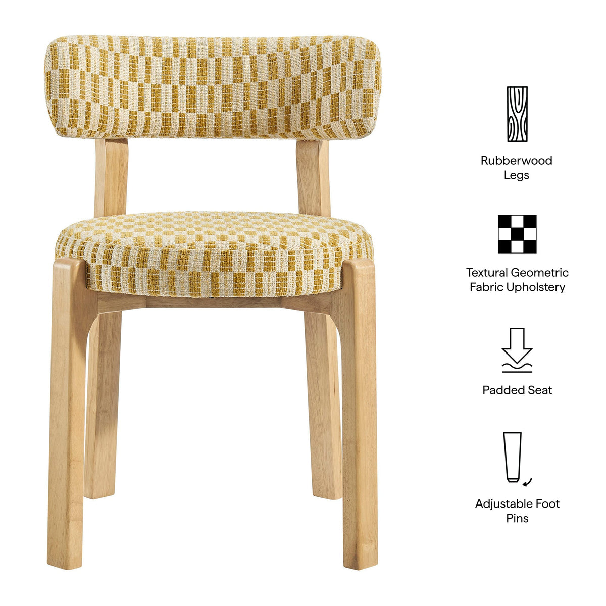 Marsha Retro Upholstered Fabric Dining Chairs Set of 2