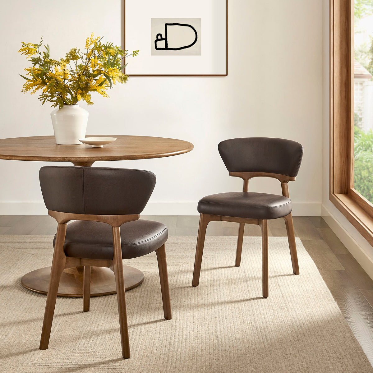 Daphne Vegan Leather Dining Chairs Set of 2