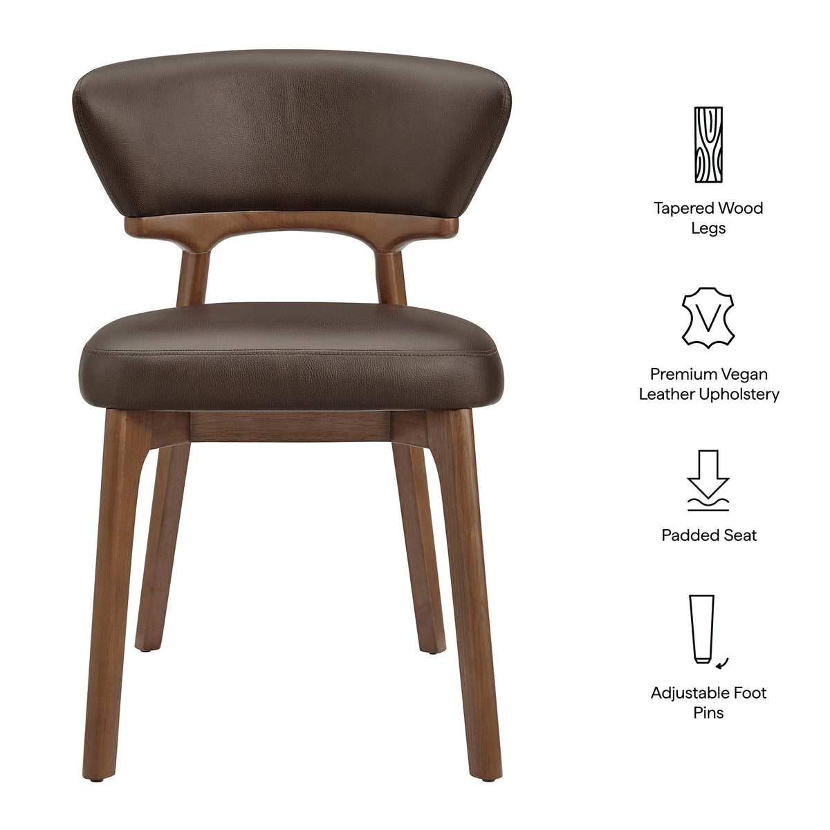 Daphne Vegan Leather Dining Chairs Set of 2
