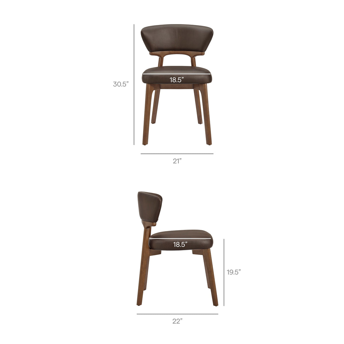 Daphne Vegan Leather Dining Chairs Set of 2