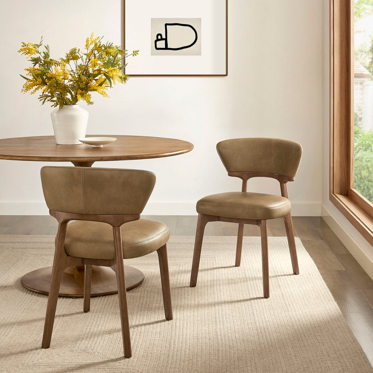 Daphne Vegan Leather Dining Chairs Set of 2