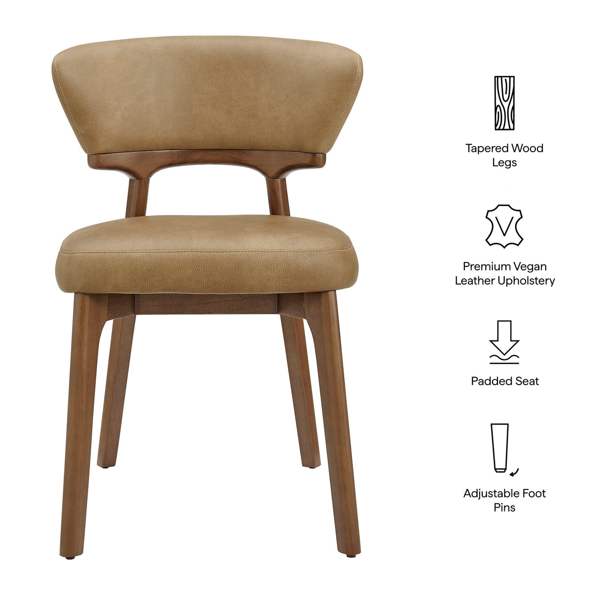Daphne Vegan Leather Dining Chairs Set of 2