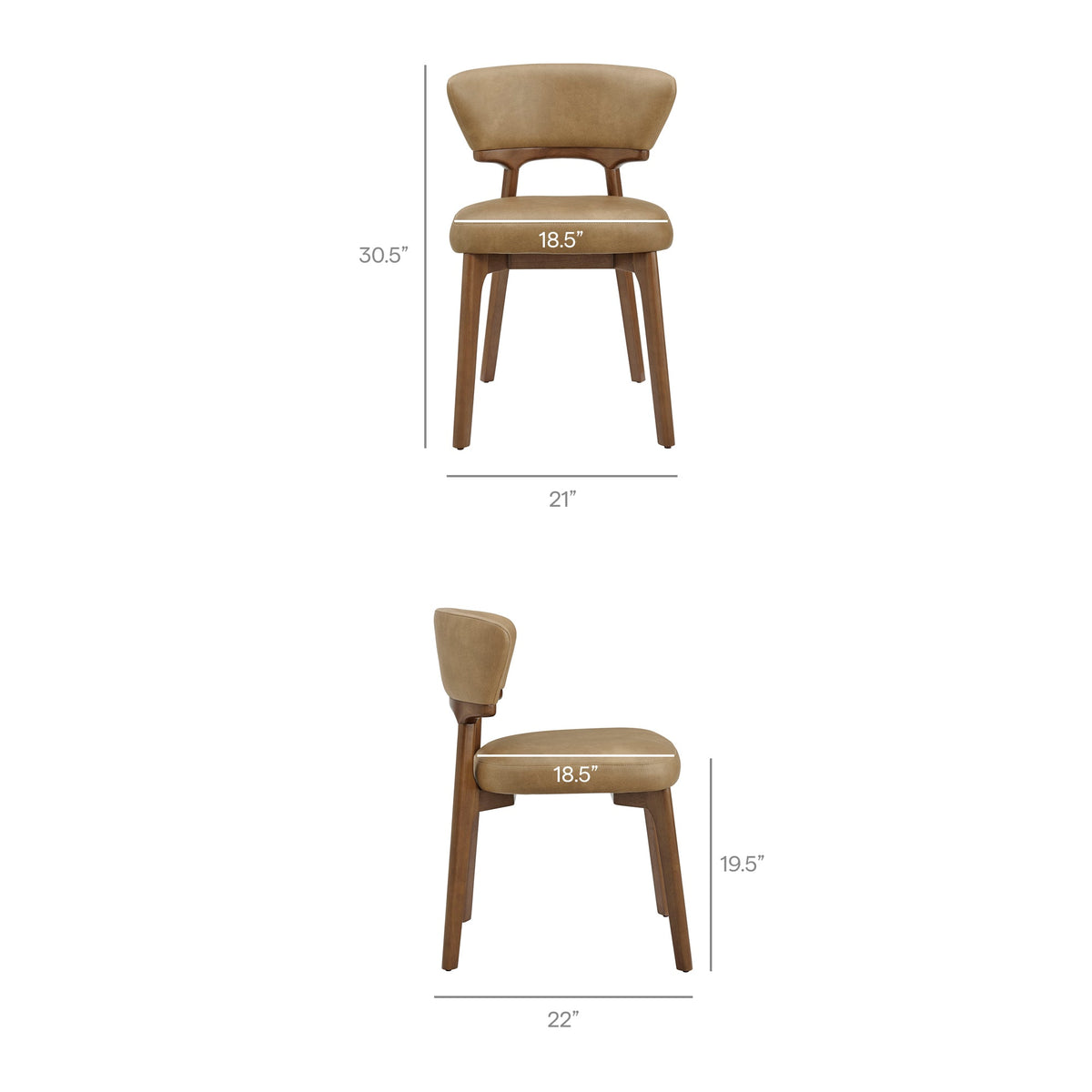 Daphne Vegan Leather Dining Chairs Set of 2
