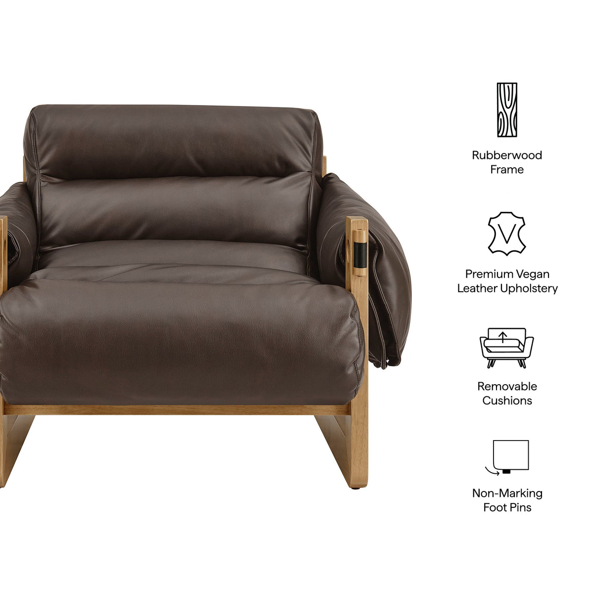 Sorelle Vegan Leather Sling Lounge Chair
