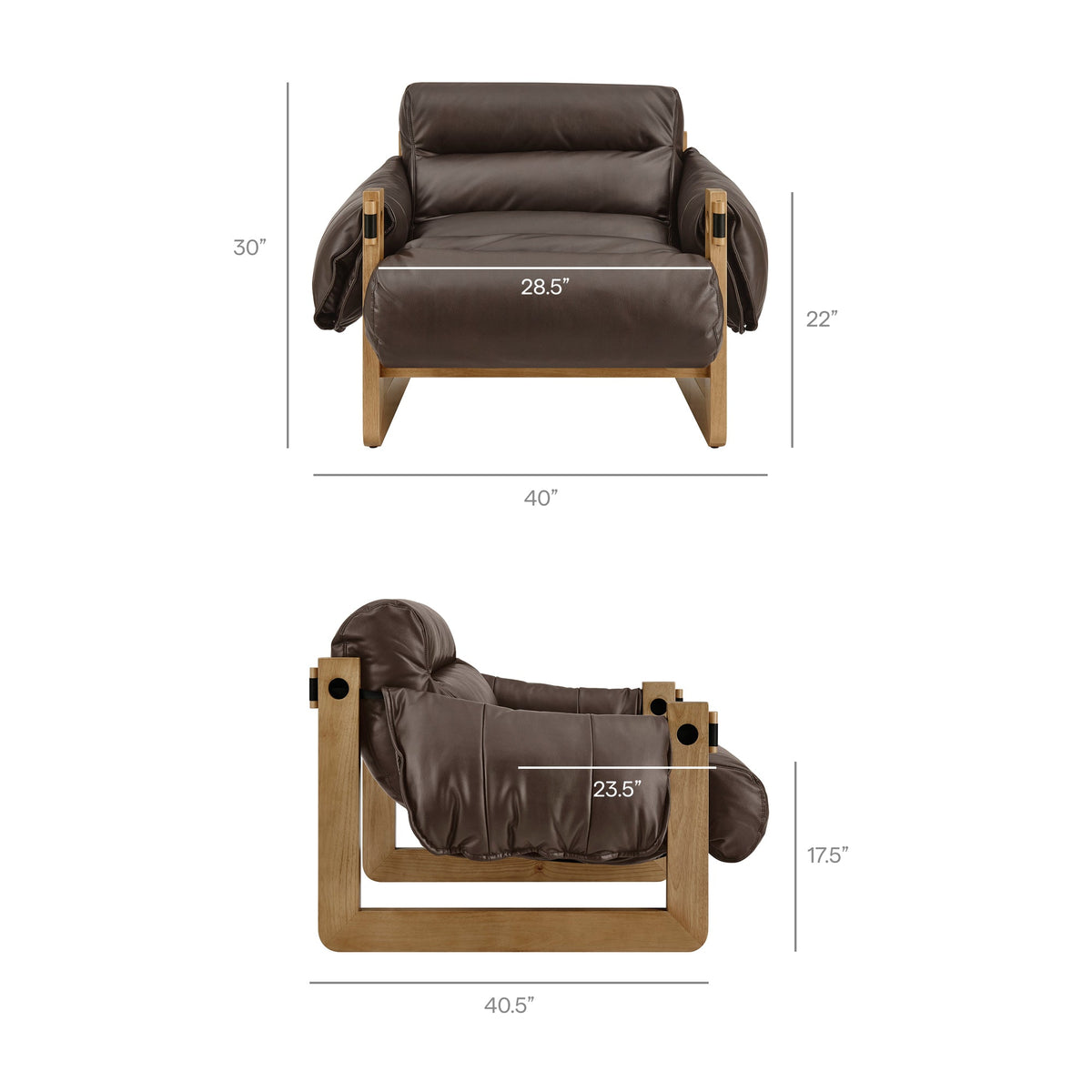 Sorelle Vegan Leather Sling Lounge Chair