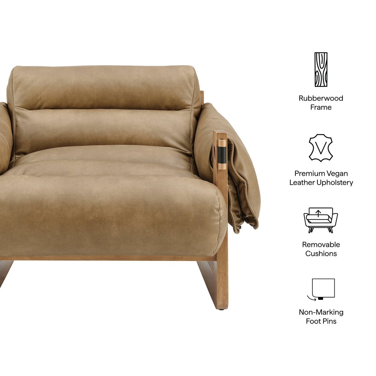 Sorelle Vegan Leather Sling Lounge Chair