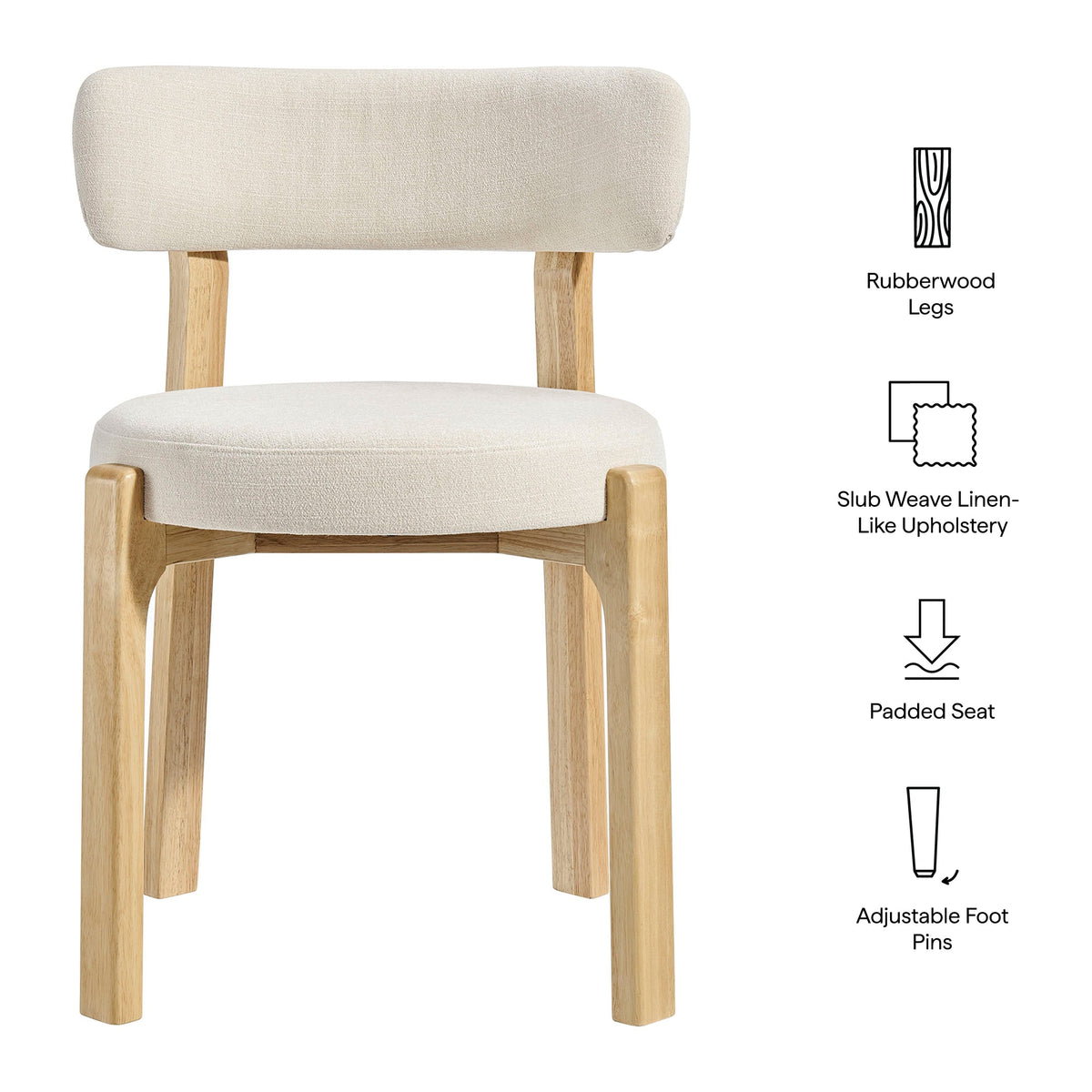 Marsha Upholstered Fabric Dining Chairs Set of 2