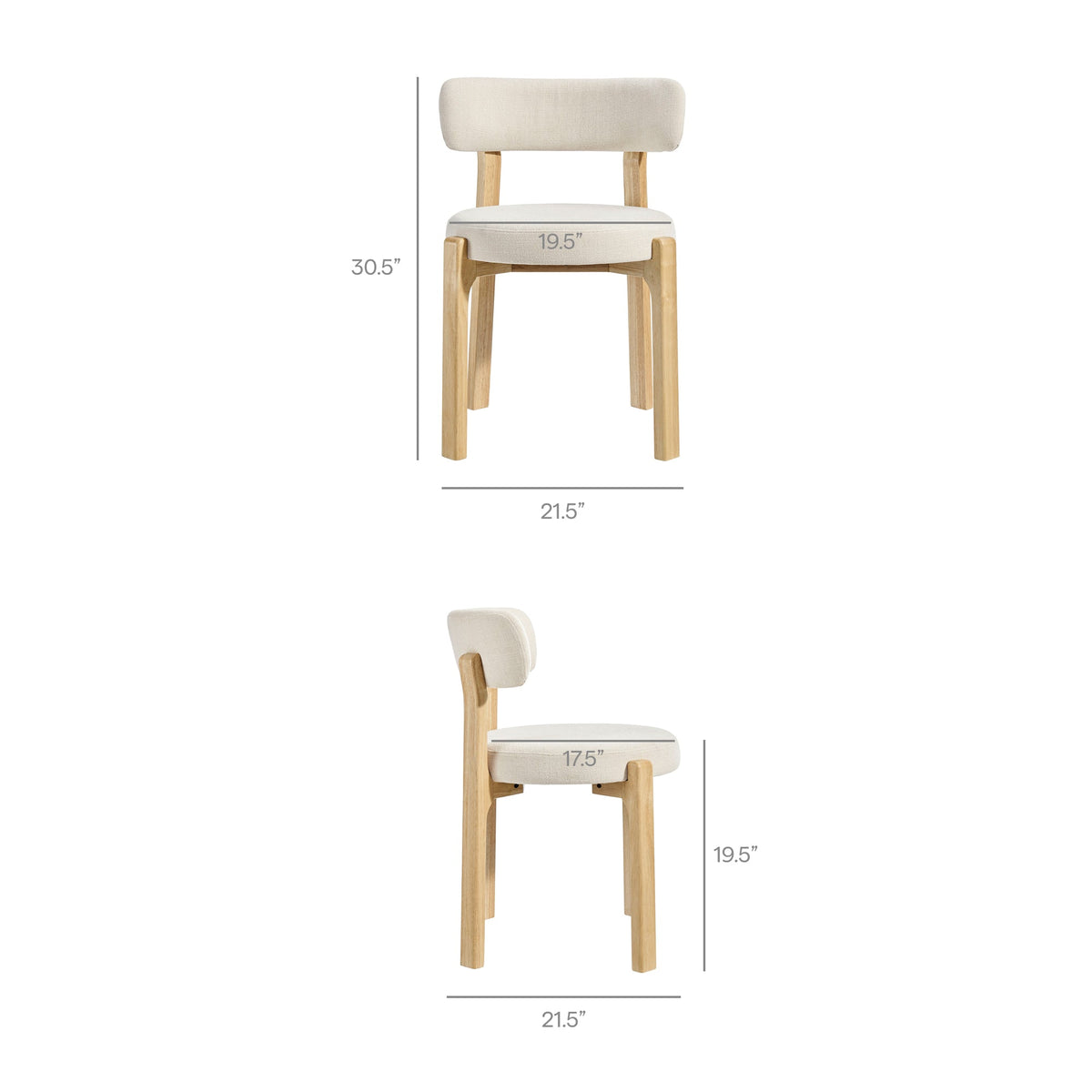 Marsha Upholstered Fabric Dining Chairs Set of 2
