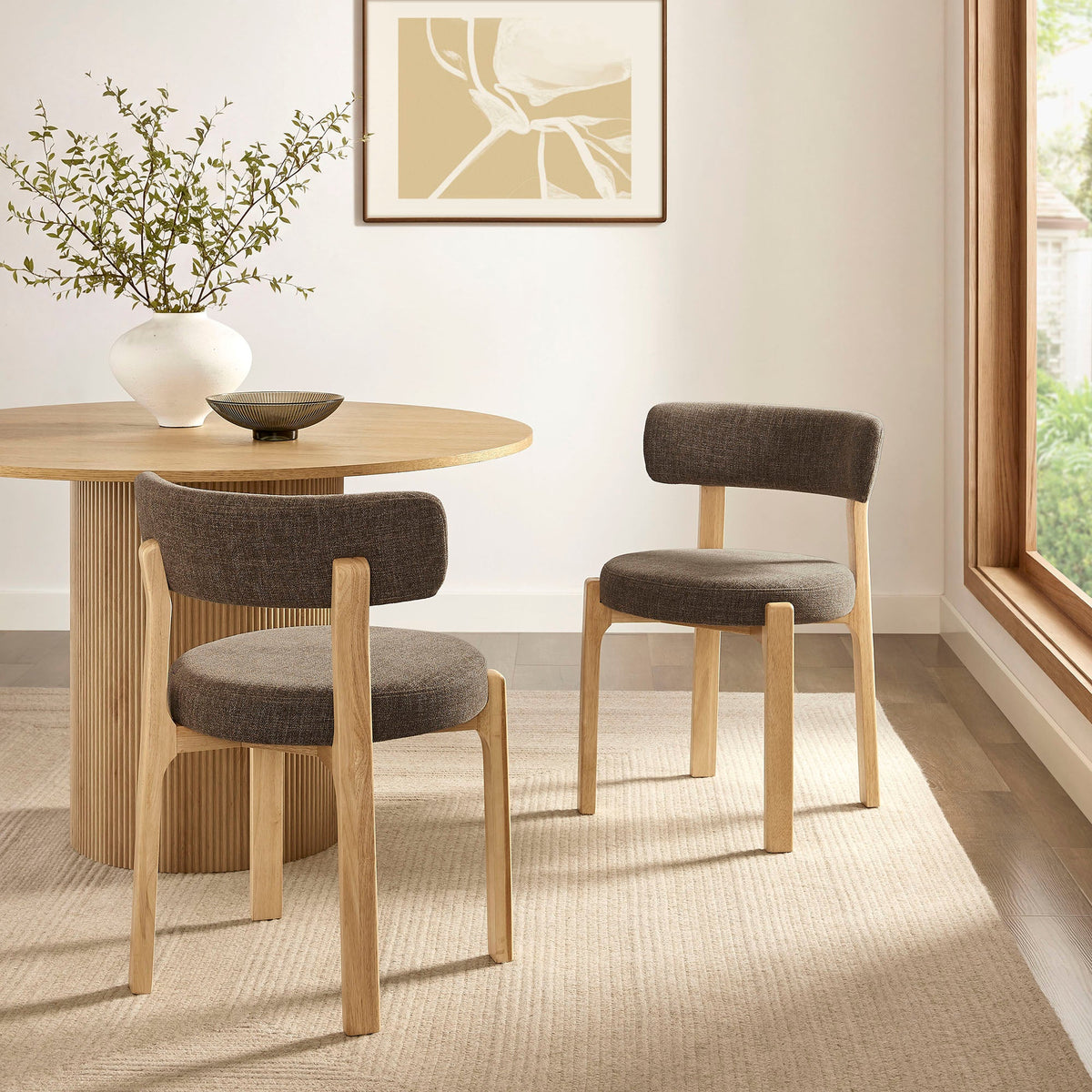 Marsha Upholstered Fabric Dining Chairs Set of 2