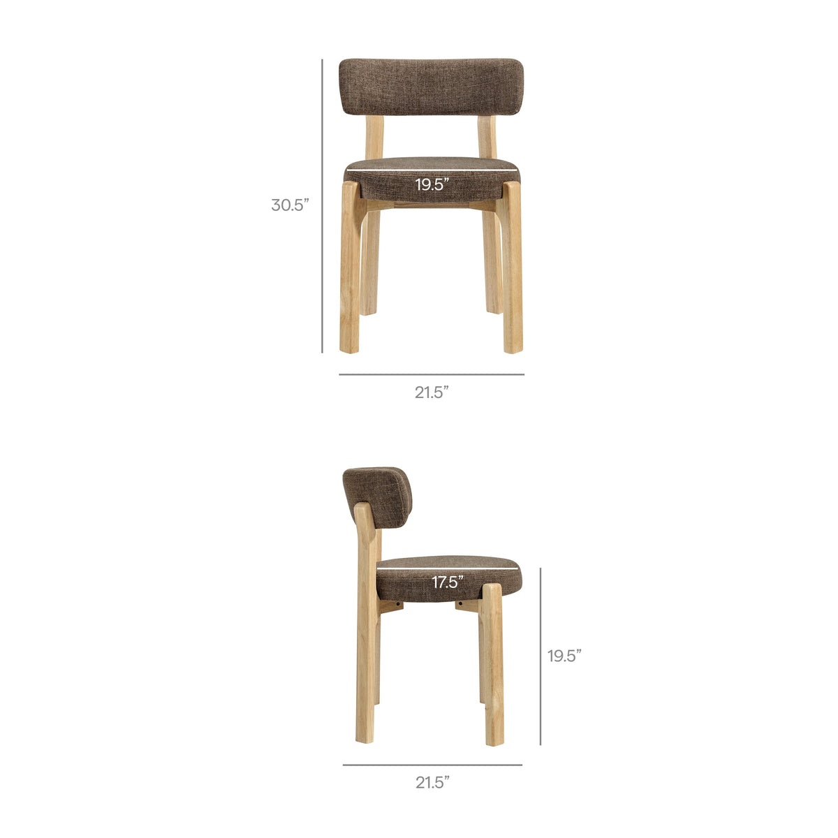 Marsha Upholstered Fabric Dining Chairs Set of 2