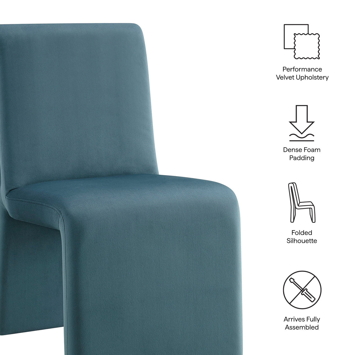 Emory Performance Velvet Dining Side Chair Set of 2