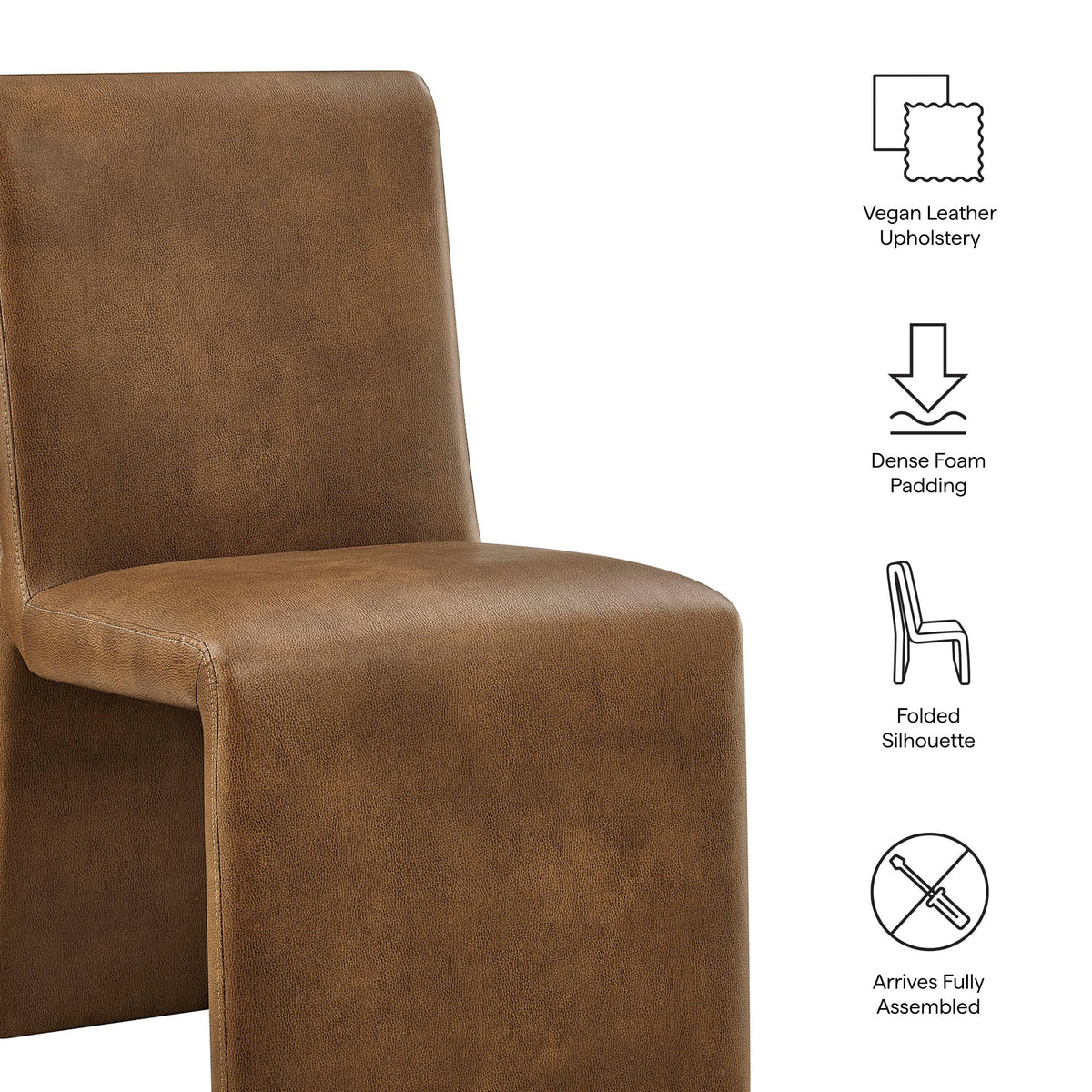 Emory Vegan Leather Dining Side Chair Set of 2 - view 17