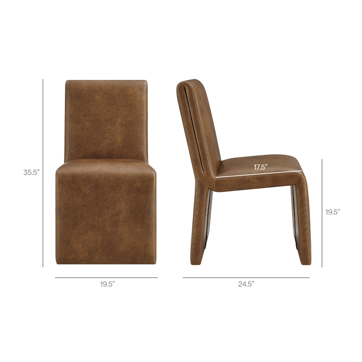 Emory Vegan Leather Dining Side Chair Set of 2 - view 19