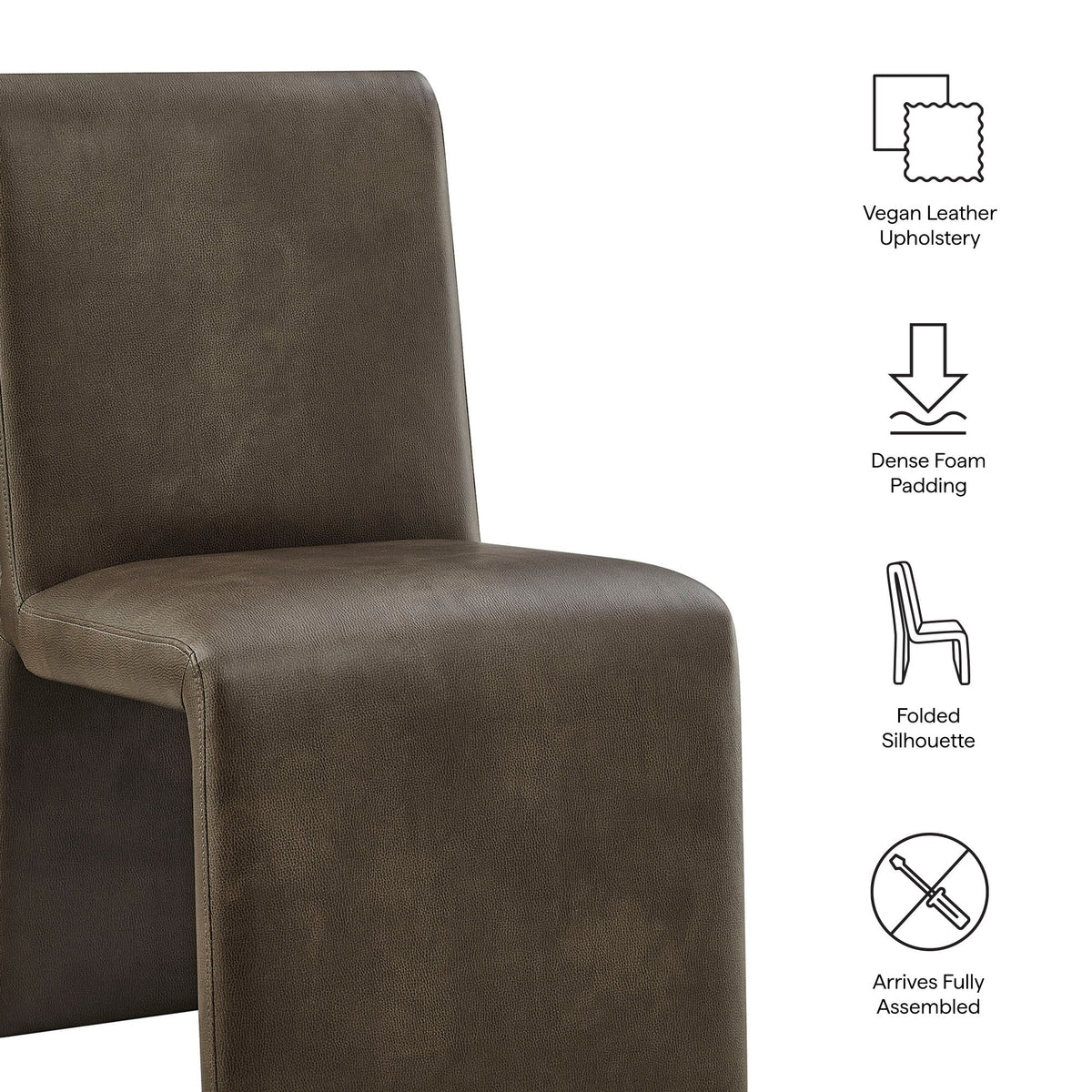 Emory Vegan Leather Dining Side Chair Set of 2 - view 18