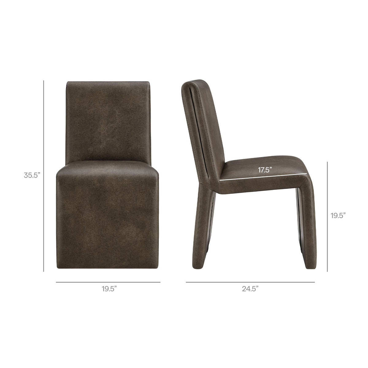 Emory Vegan Leather Dining Side Chair Set of 2 - view 20