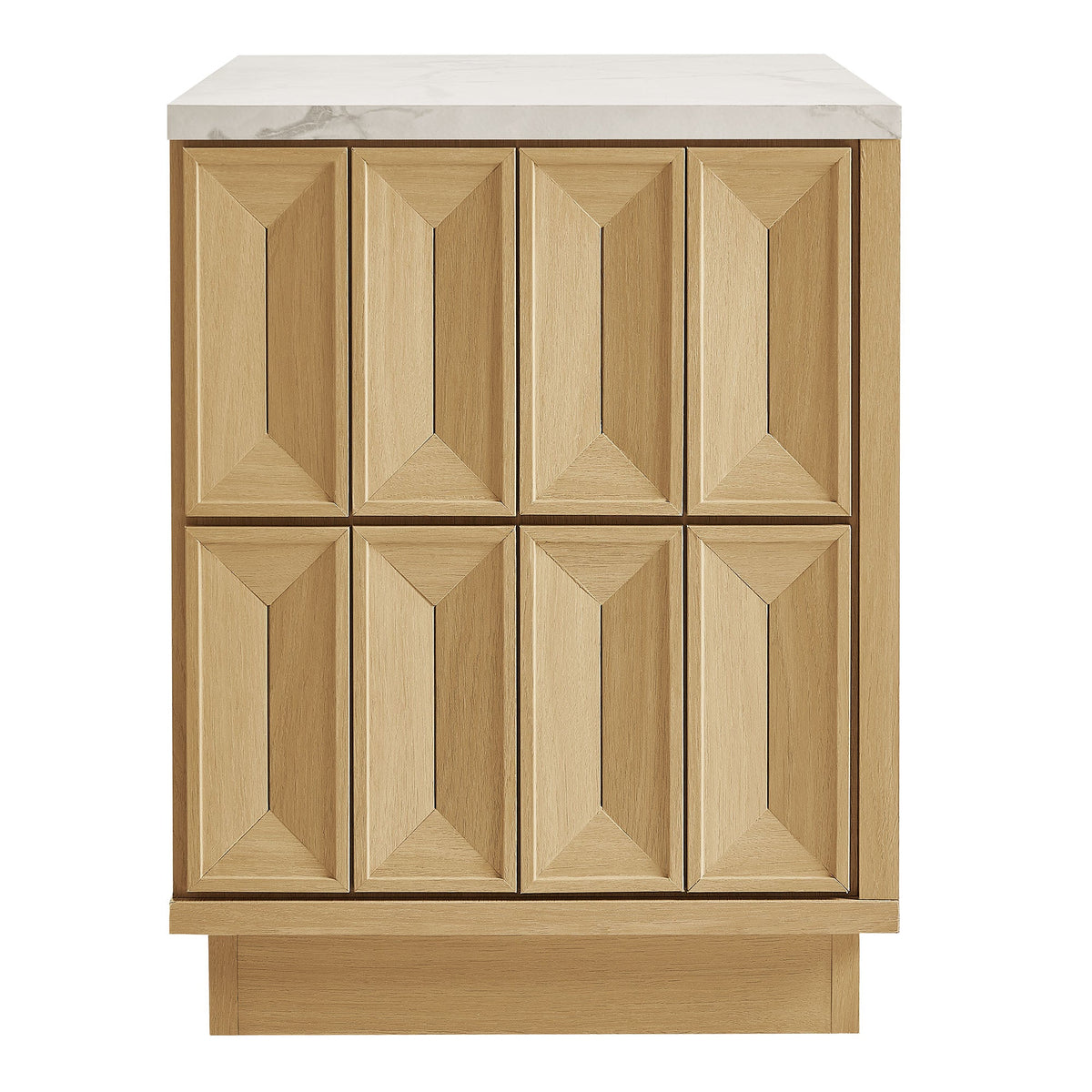 Mabry 23 Inch Geometric Faceted Two Drawer Nightstand