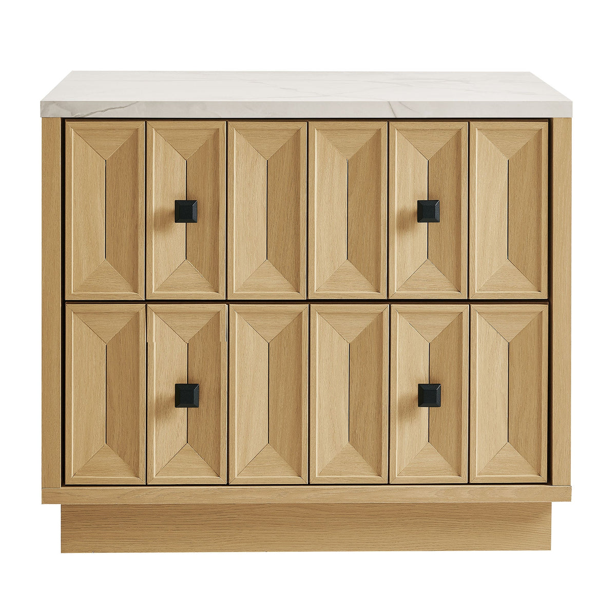 Mabry 23 Inch Geometric Faceted Two Drawer Nightstand