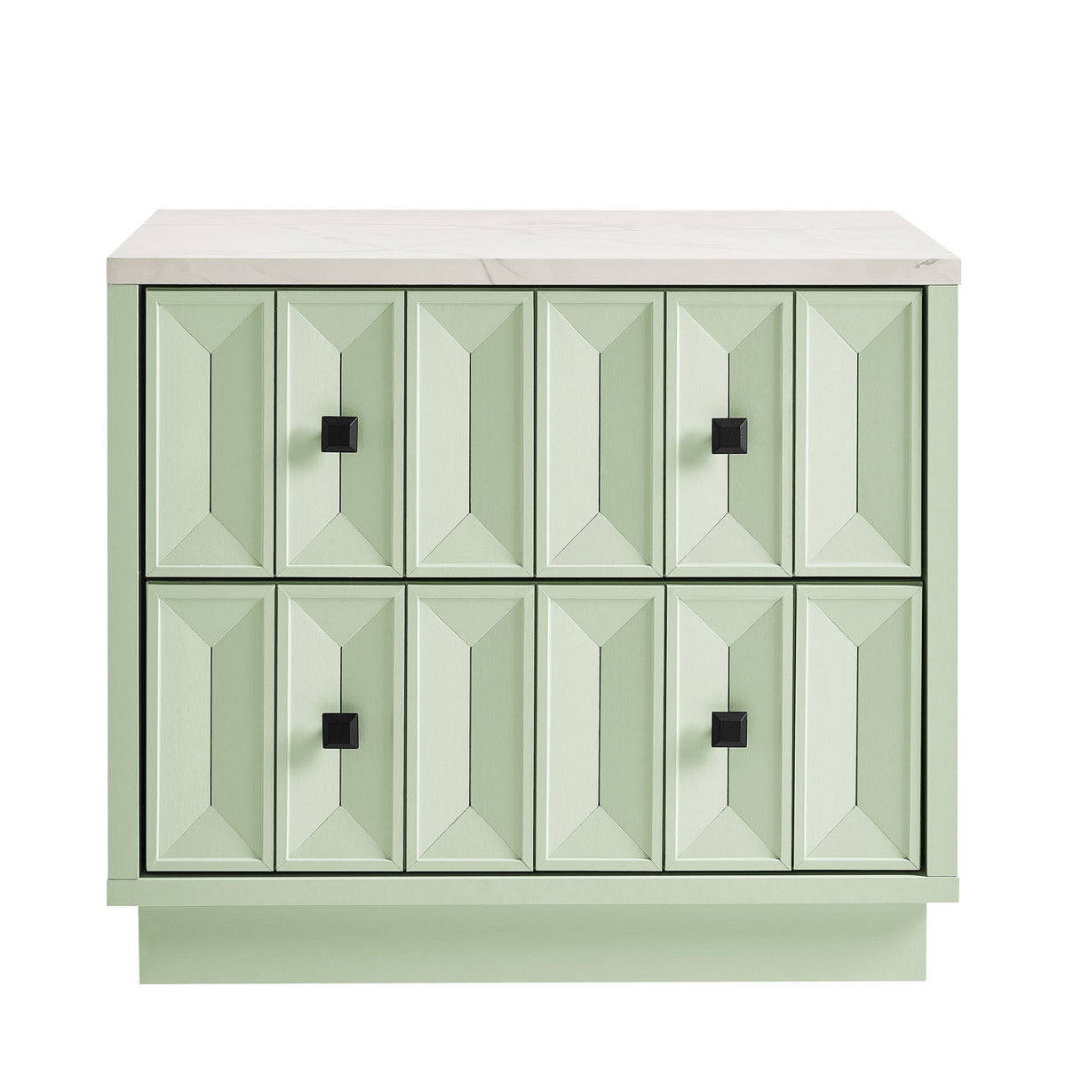 Mabry 23 Inch Geometric Faceted Two Drawer Nightstand