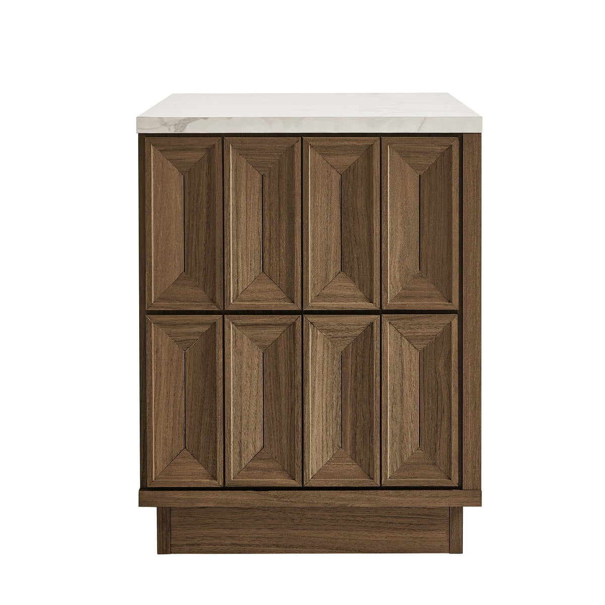 Mabry 23 Inch Geometric Faceted Two Drawer Nightstand