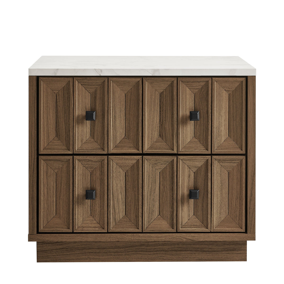 Mabry 23 Inch Geometric Faceted Two Drawer Nightstand
