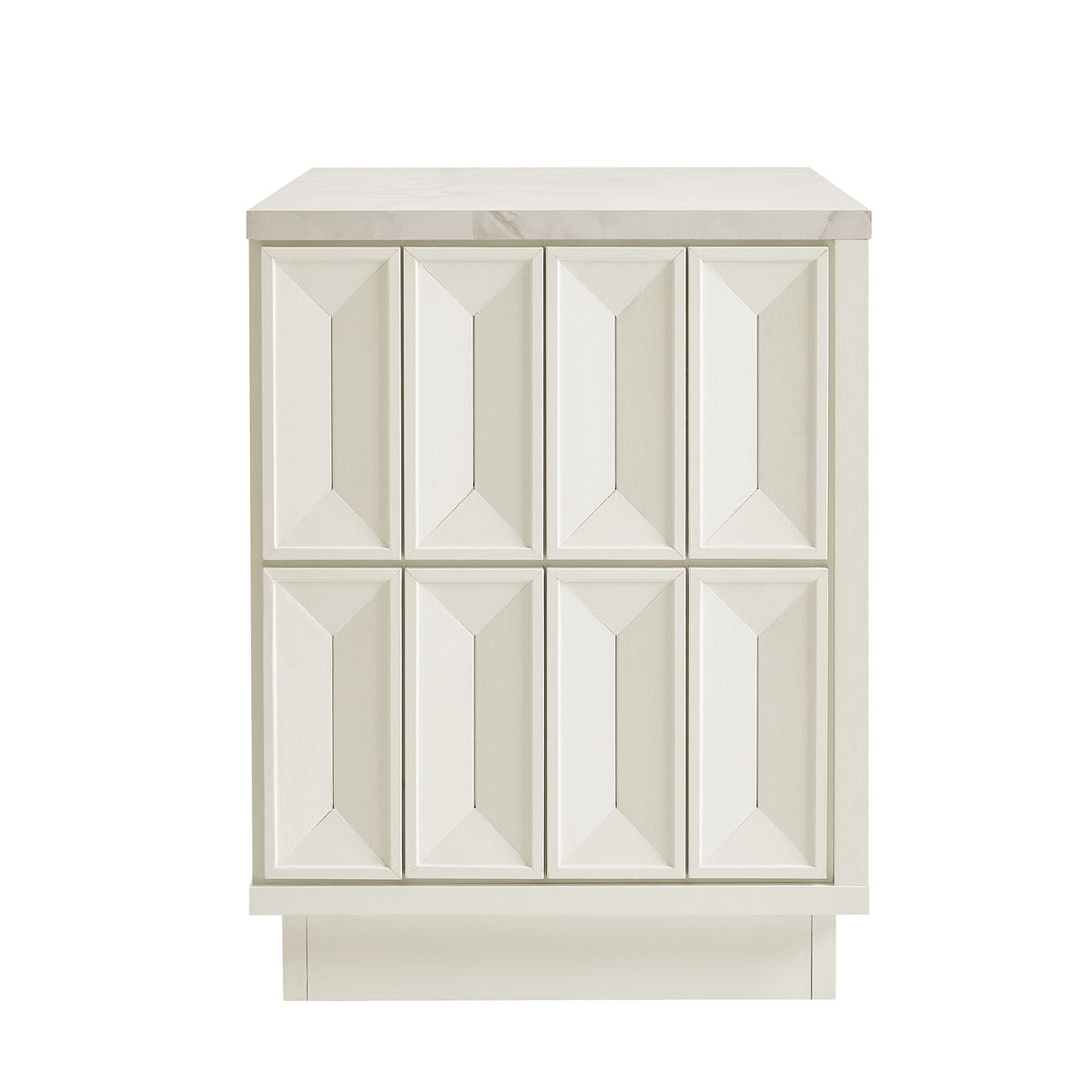 Mabry 23 Inch Geometric Faceted Two Drawer Nightstand