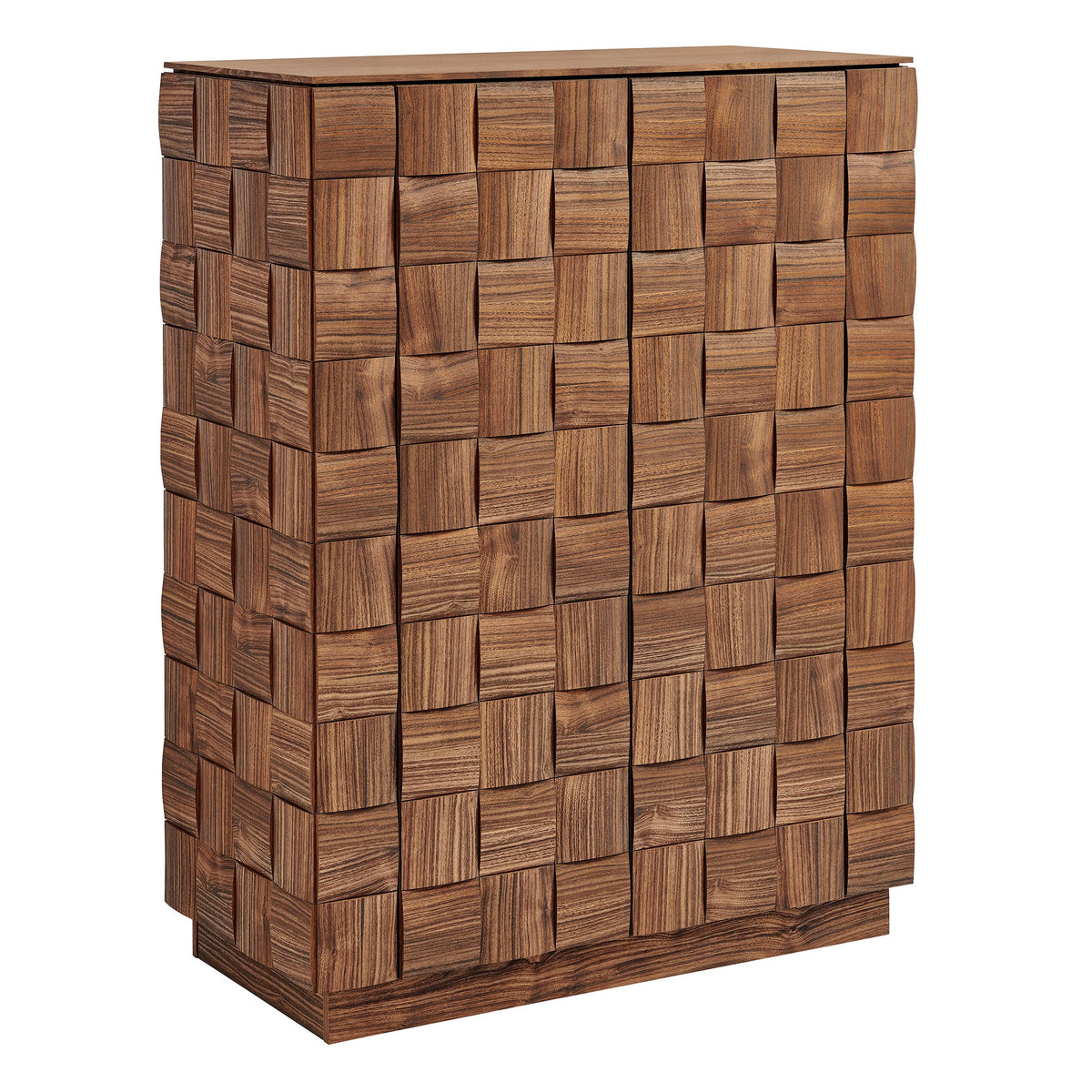 Duskin 39 Inch Geometric Block Design Tall Storage Cabinet