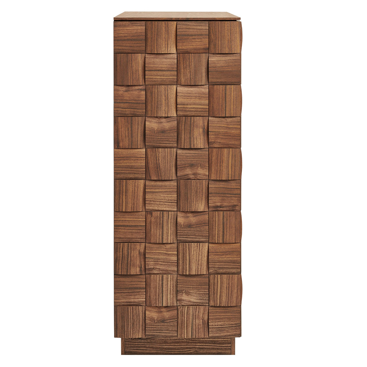 Duskin 39 Inch Geometric Block Design Tall Storage Cabinet