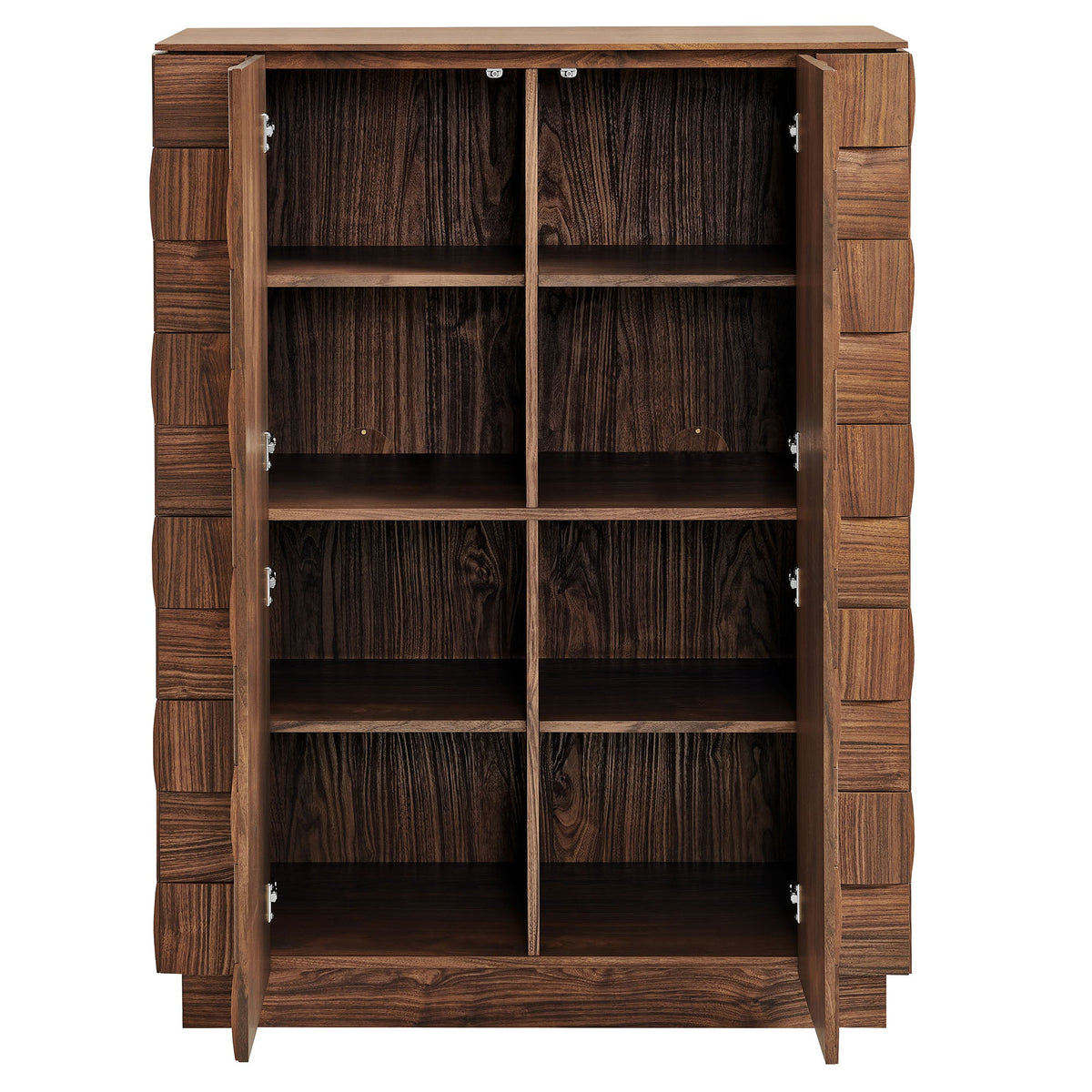 Duskin 39 Inch Geometric Block Design Tall Storage Cabinet