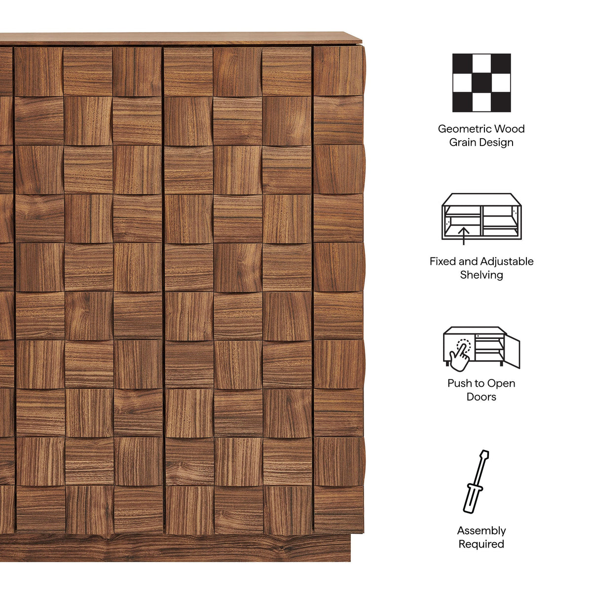 Duskin 39 Inch Geometric Block Design Tall Storage Cabinet