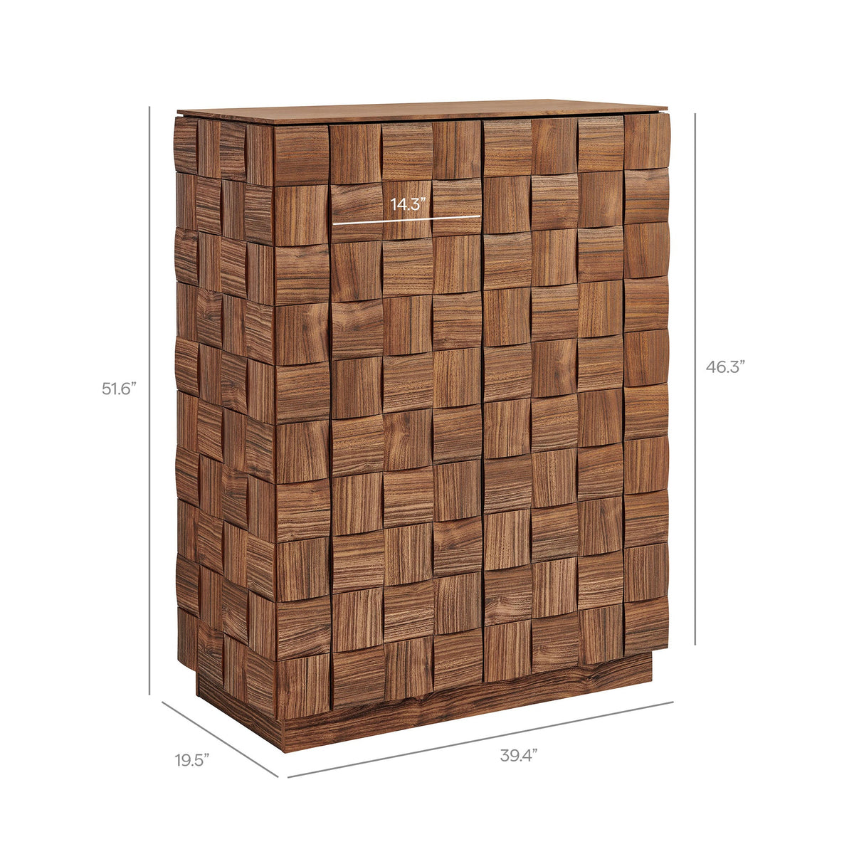 Duskin 39 Inch Geometric Block Design Tall Storage Cabinet