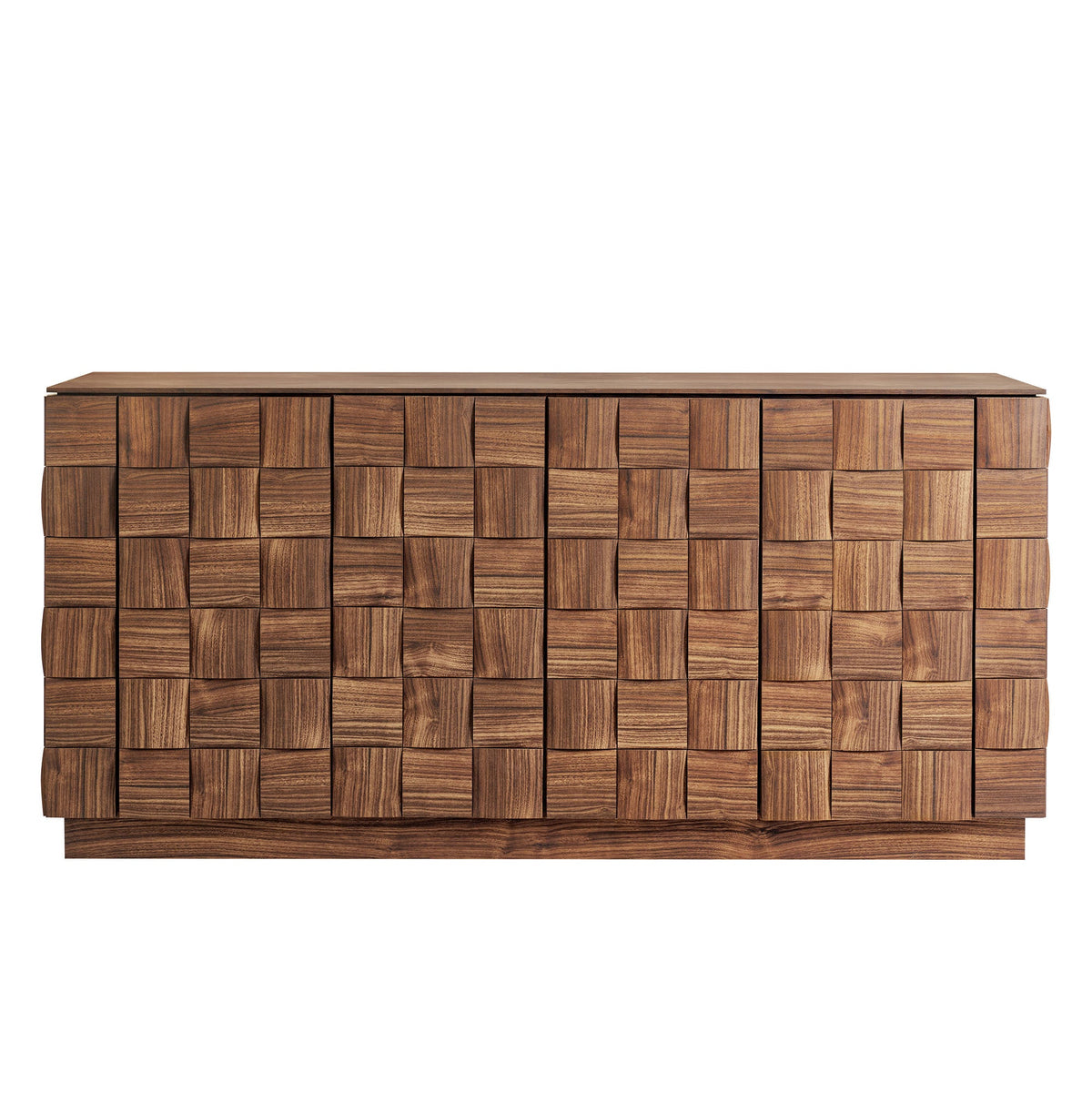 Duskin 68 Inch Geometric Block Design Four Door Sideboard