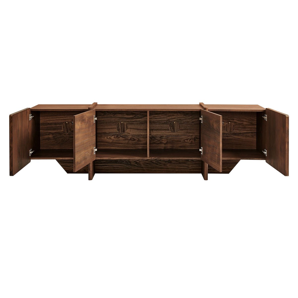 Yarrow 77 Inch Fluted Four Door TV Stand