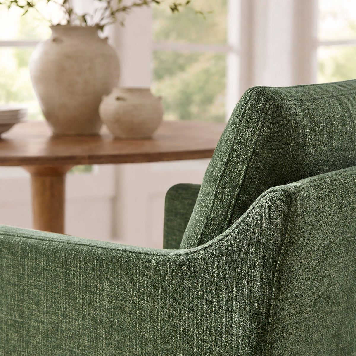 Serene Slipcovered Performance Fabric Dining Armchair