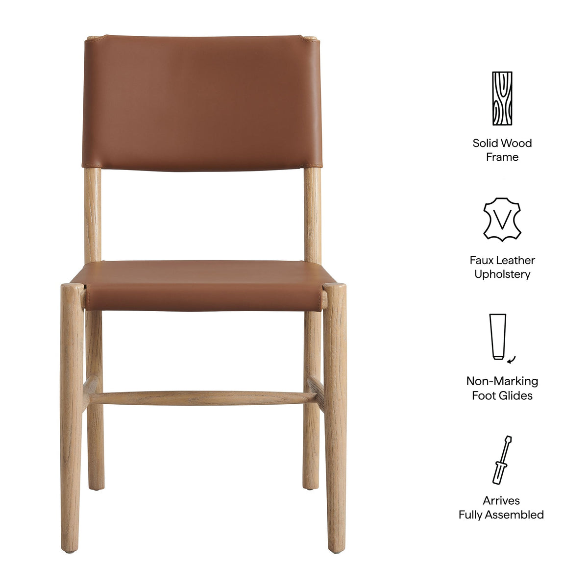 Dover Wood Vegan Leather Dining Side Chair