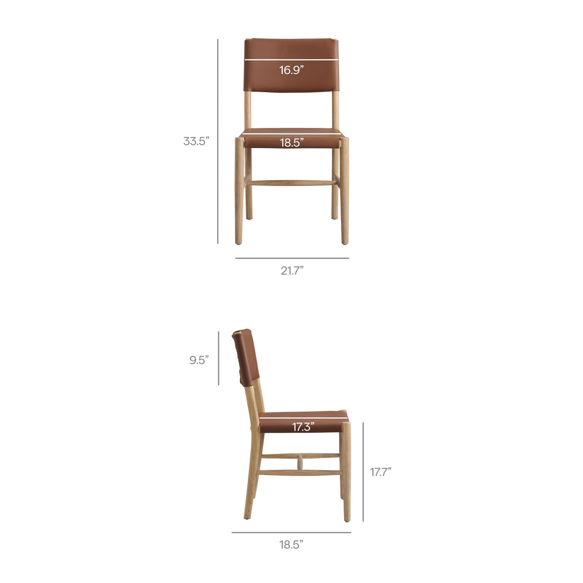 Dover Wood Vegan Leather Dining Side Chair
