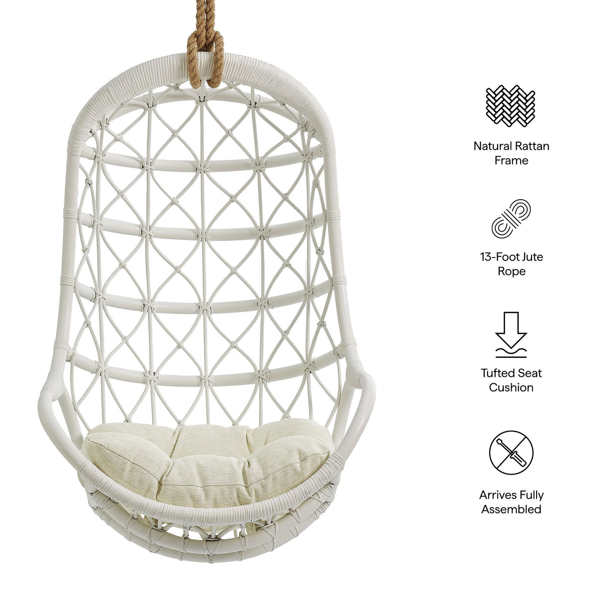 Tamarind Natural Rattan Hanging Chair