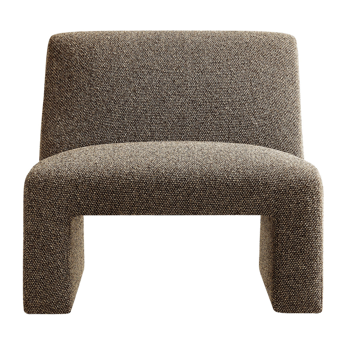 Amita Lattice Boucle Upholstered Armless Accent Chair