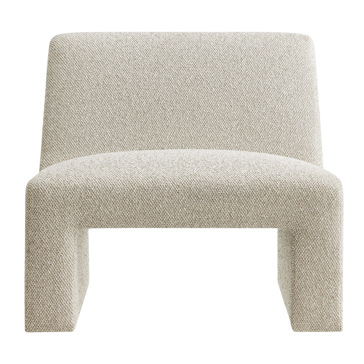 Amita Lattice Boucle Upholstered Armless Accent Chair