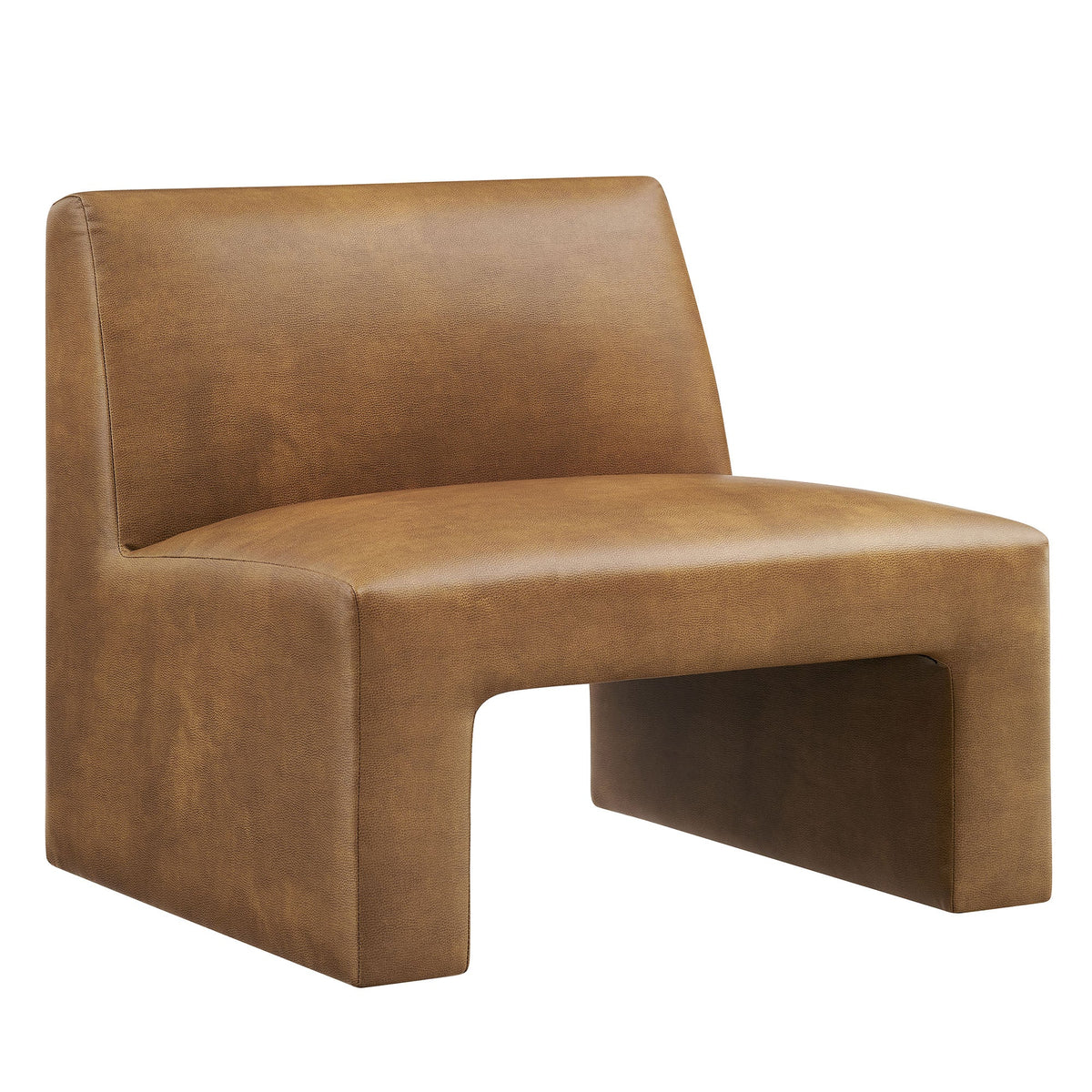 Amita Vegan Leather Armless Accent Chair