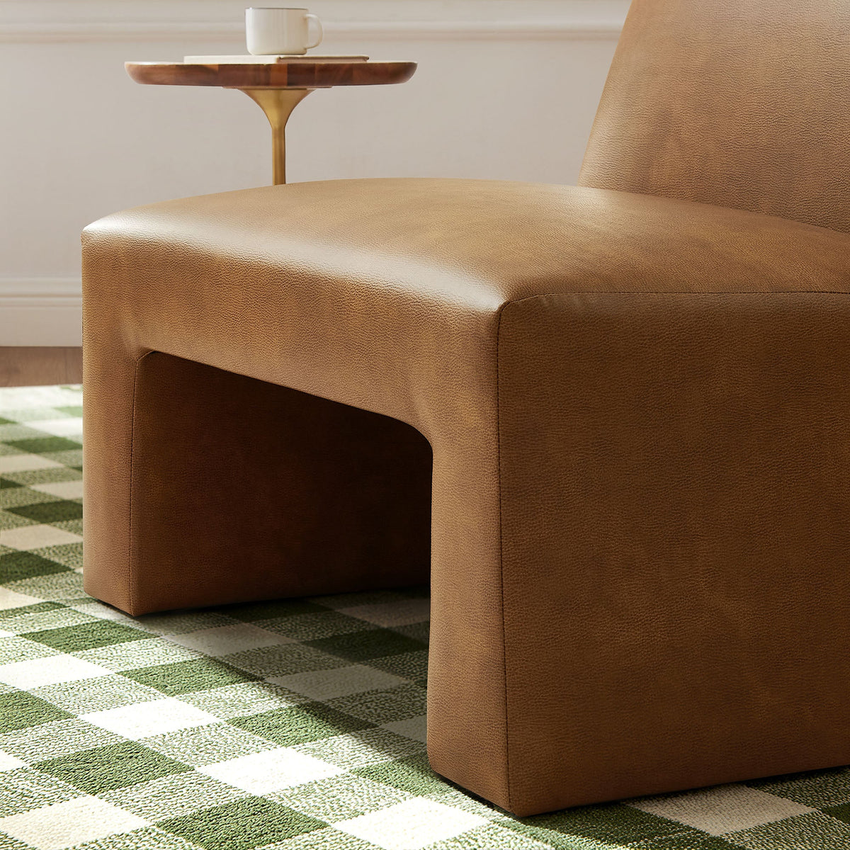 Amita Vegan Leather Armless Accent Chair