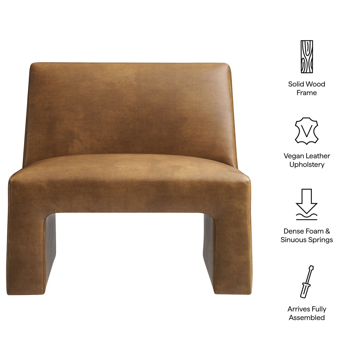 Amita Vegan Leather Armless Accent Chair