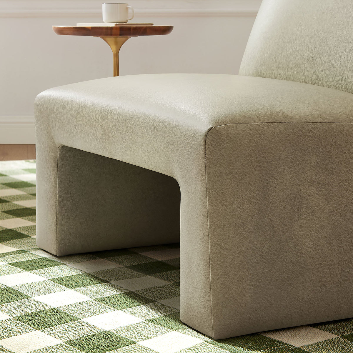 Amita Vegan Leather Armless Accent Chair