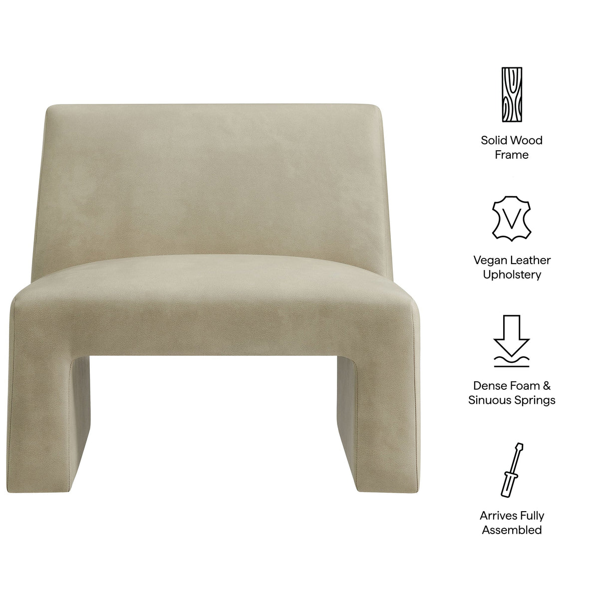 Amita Vegan Leather Armless Accent Chair