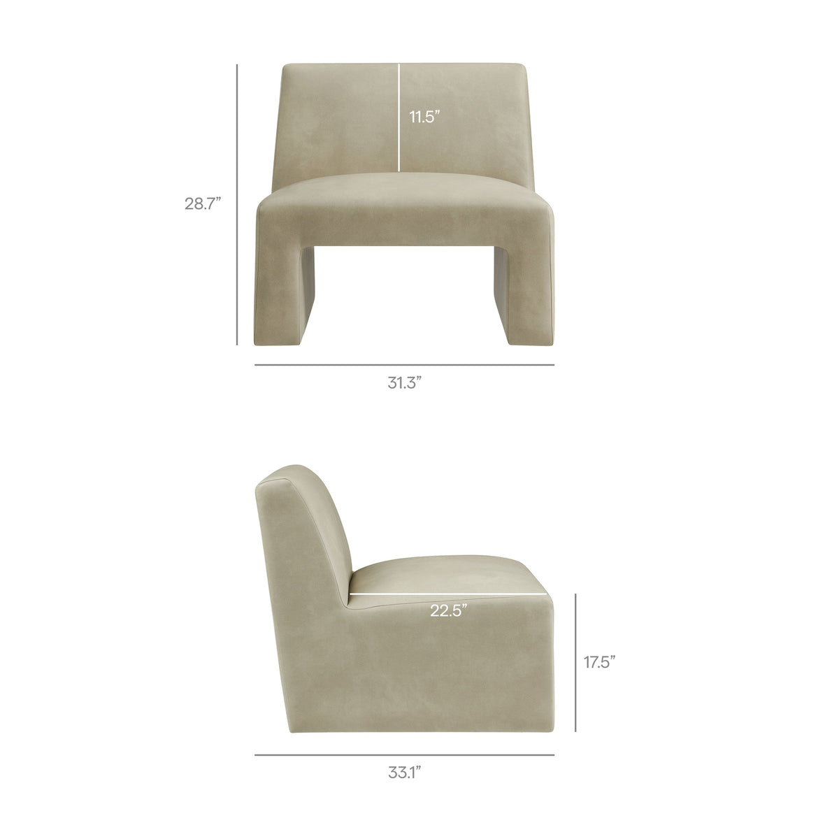 Amita Vegan Leather Armless Accent Chair