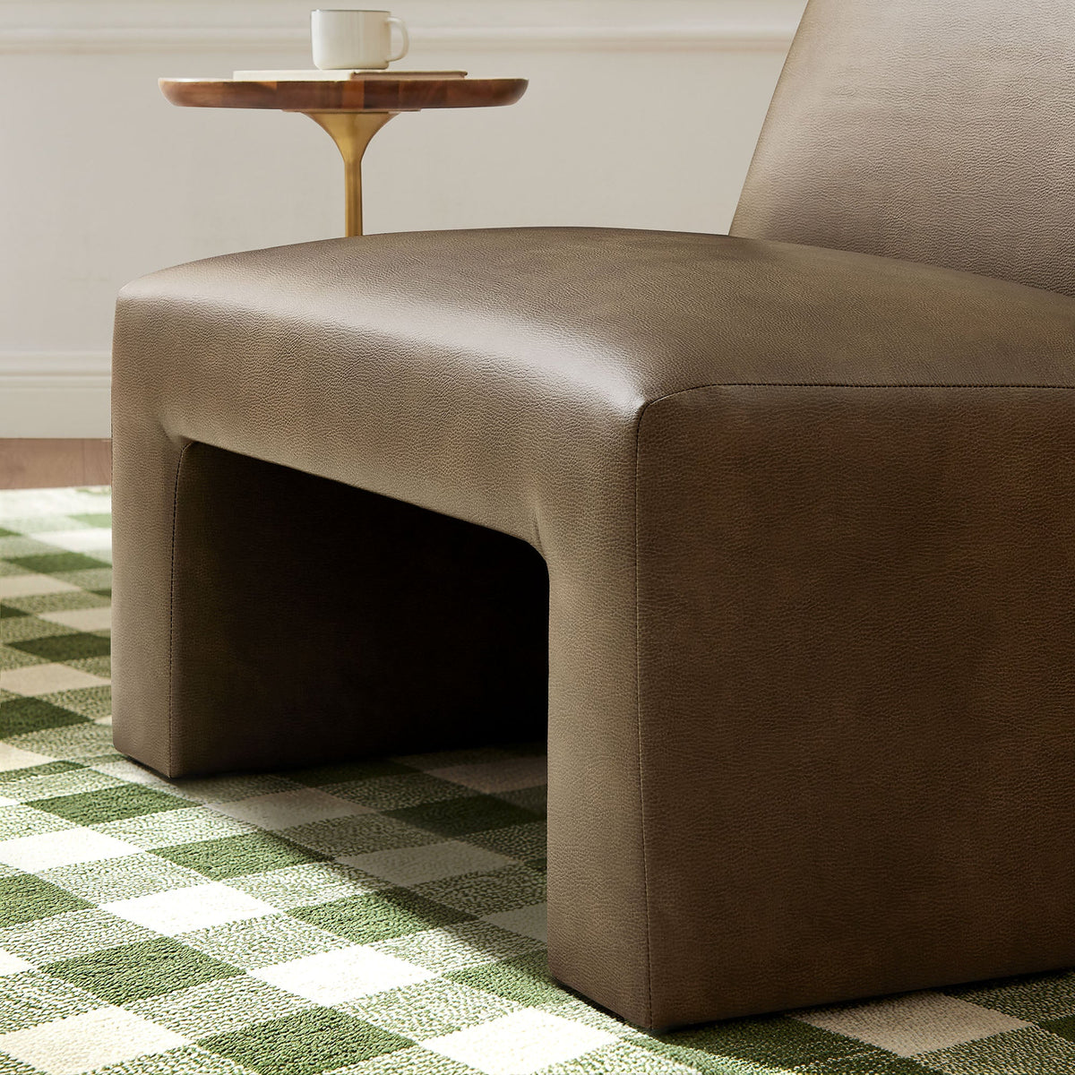 Amita Vegan Leather Armless Accent Chair