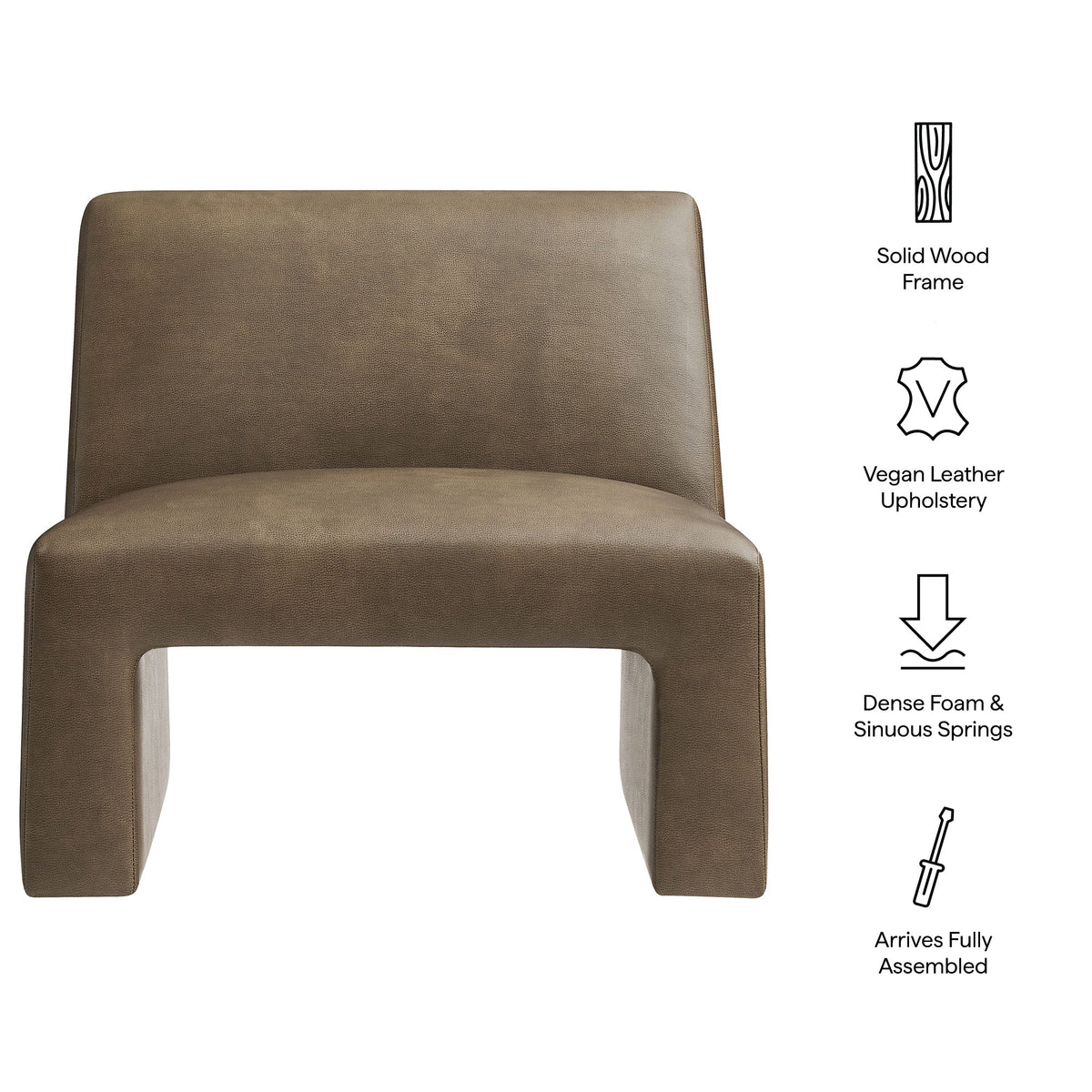 Amita Vegan Leather Armless Accent Chair