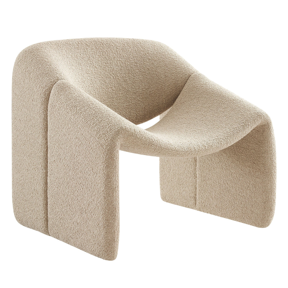 Vivi Looped Textural Fabric Curved Arm Accent Chair - view 3