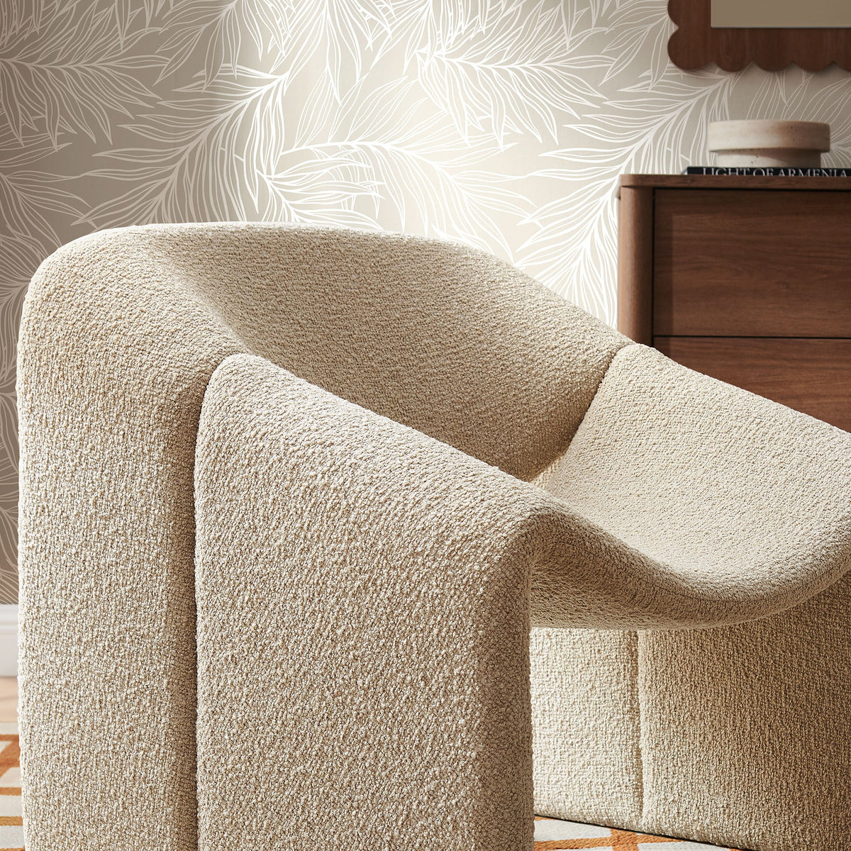 Vivi Looped Textural Fabric Curved Arm Accent Chair - view 21