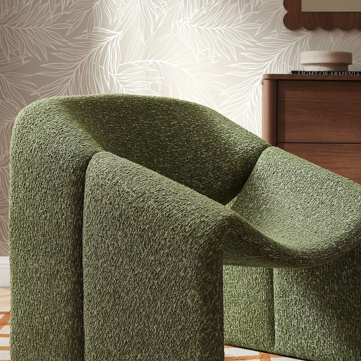 Vivi Looped Textural Fabric Curved Arm Accent Chair - view 19